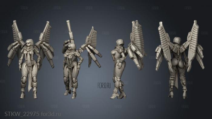 Valkyrie pinup up 3d stl модель для ЧПУ