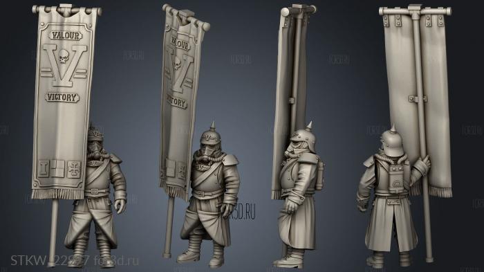 Regimental Command Banner Bearer stl model for CNC