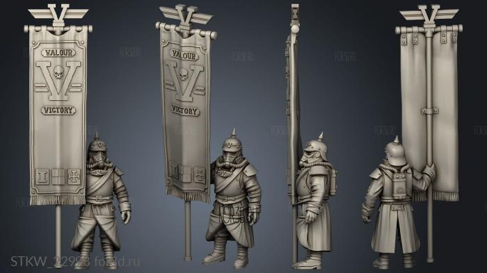 Regimental Command Banner Bearer topper stl model for CNC