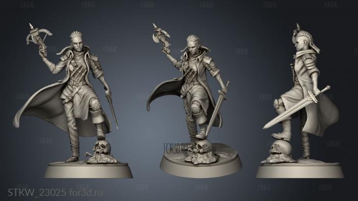 Vampire Hunters hunter female stl model for CNC