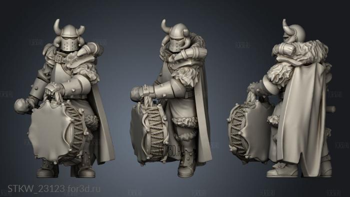 VARYAG WARRIOR MUSICIAN DRUM 3d stl модель для ЧПУ