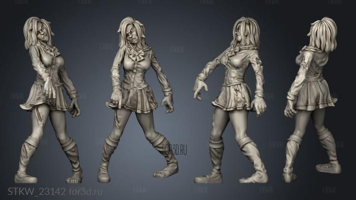 Vault Zombie Schoolgirl stl model for CNC