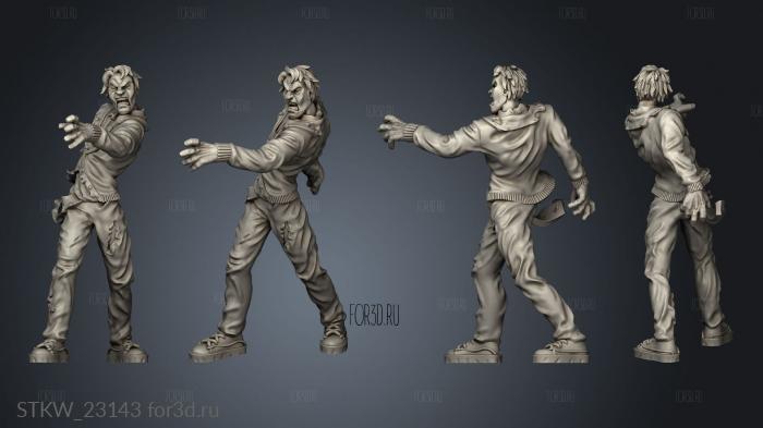 Vault Zombie Student stl model for CNC