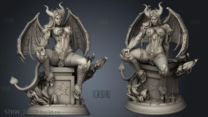 Vehryn succubus stl model for CNC