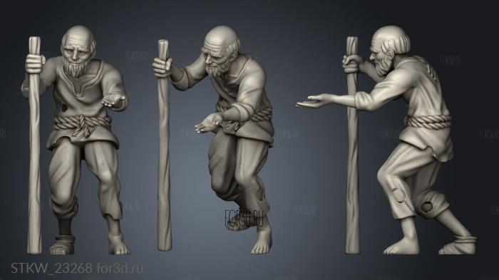 Villager Beggar stl model for CNC