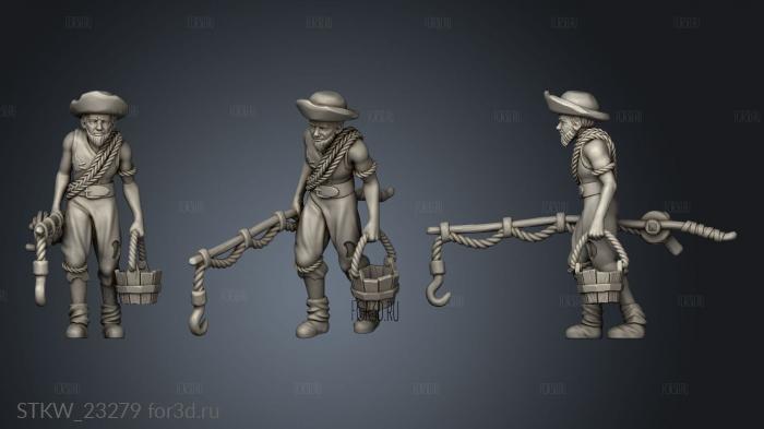 Villager Fisher stl model for CNC