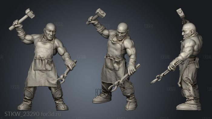 Villagers Mens blacksmith stl model for CNC