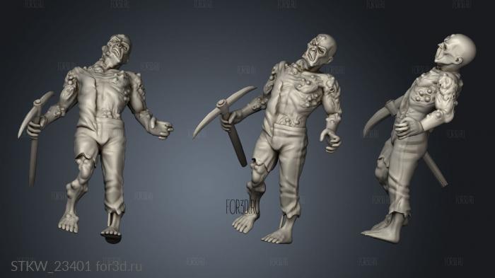 WALKING DEAD HORDE Walker stl model for CNC