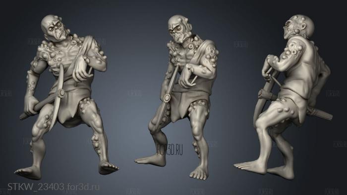 WALKING DEAD HORDE Walker stl model for CNC