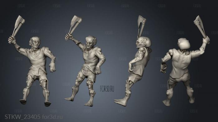 WALKING DEAD HORDE Walker stl model for CNC