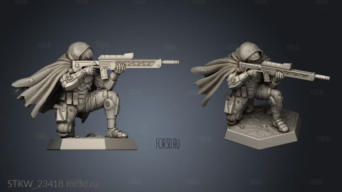 War for Humanity Miniatures Marine Sniper stl model for CNC