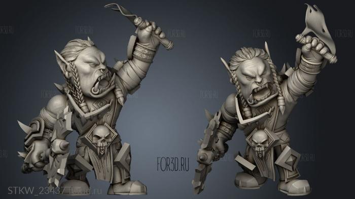 Warcraft BFA Chibi Diorama Saurfang 3d stl модель для ЧПУ