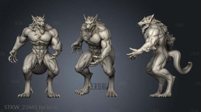 werewolf sculpt stl model for CNC