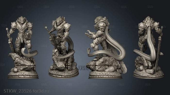 Warrior Lizardman Brazo stl model for CNC