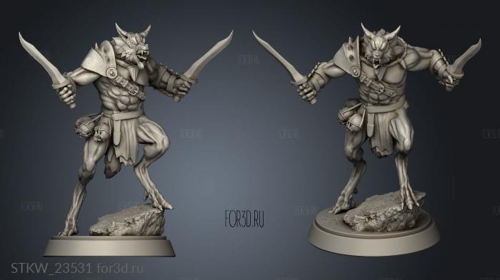 Warrior wolf stl model for CNC