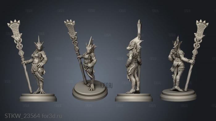 Female Dragonborn Neutral Standing stl model for CNC