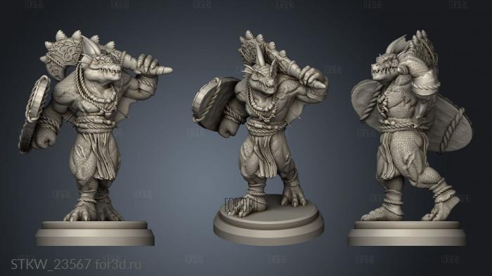 Male Dragonborn Walking Shield stl model for CNC