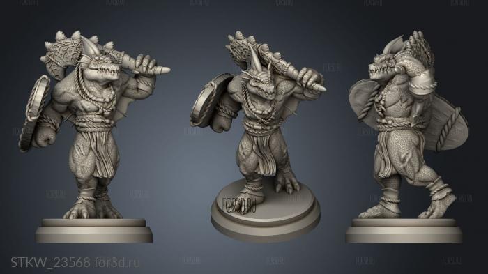 Male Dragonborn Walking Shield stl model for CNC