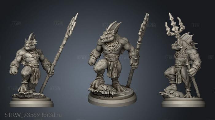 Male Dragonborn Wave stl model for CNC