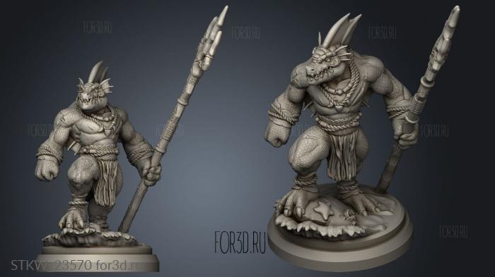 Male Dragonborn Wave stl model for CNC