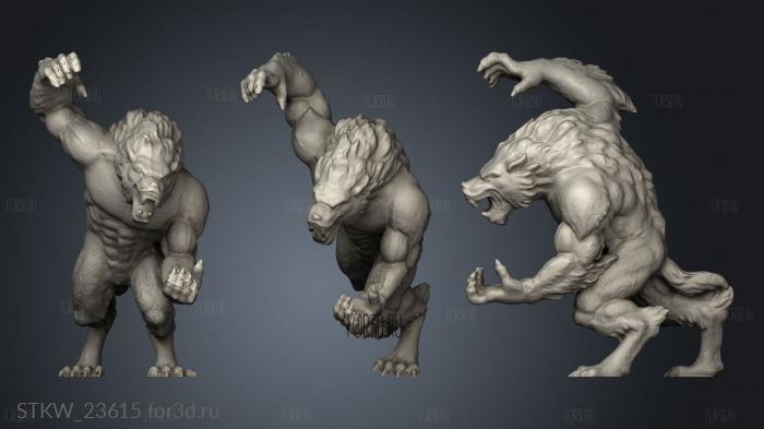 Werewolf Lord stl model for CNC