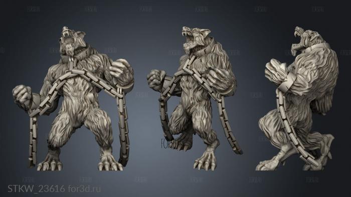 werewolves Werewolf Chained stl model for CNC