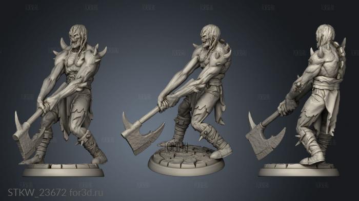 Furious Dead Clan corrupted axe stl model for CNC