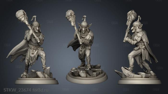Furious Dead Clan Goblin Warrior stl model for CNC