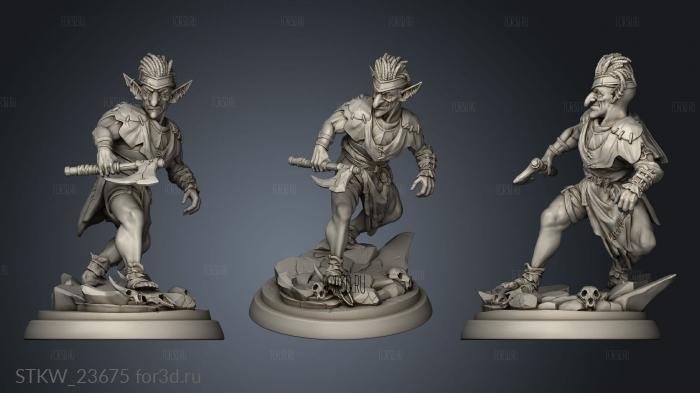 Furious Dead Clan Goblin Warrior stl model for CNC