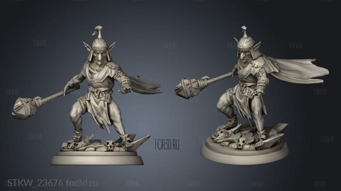 Furious Dead Clan Goblin Warrior stl model for CNC