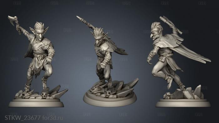 Furious Dead Clan Goblin Warrior stl model for CNC