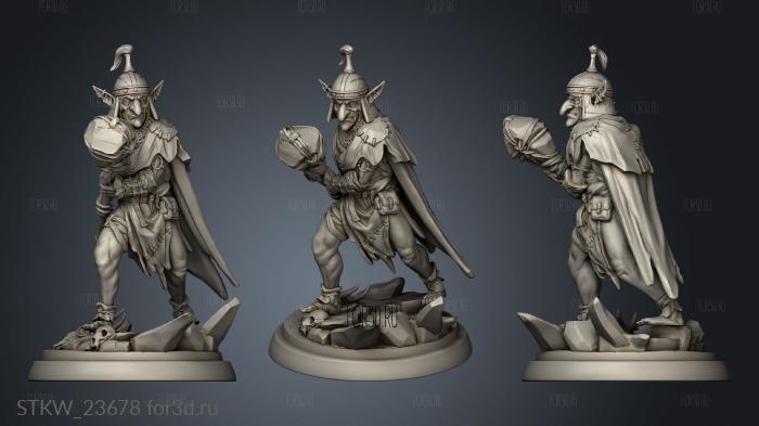 Furious Dead Clan Goblin Warrior stl model for CNC
