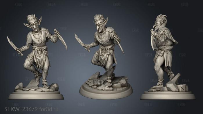 Furious Dead Clan Goblin Warrior stl model for CNC