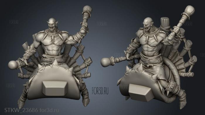 Furious Dead Clanc rider stl model for CNC
