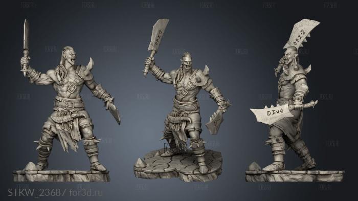 Furious Dead Clanc warrior stl model for CNC