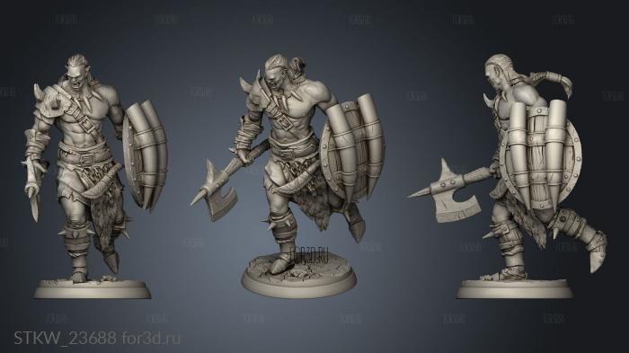 Furious Dead Clanc warrior stl model for CNC