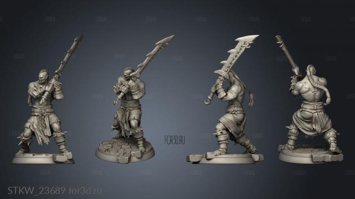 Furious Dead Clanc warrior stl model for CNC