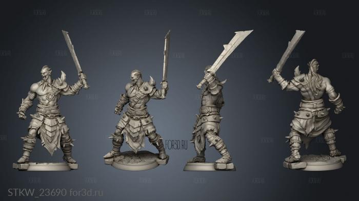 Furious Dead Clanc warrior stl model for CNC
