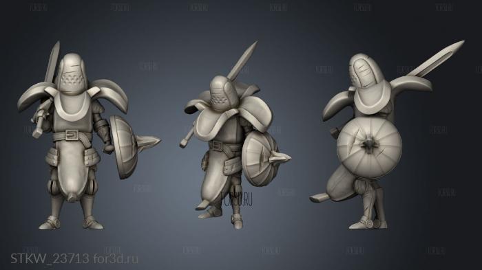 Wild Banana Knight stl model for CNC