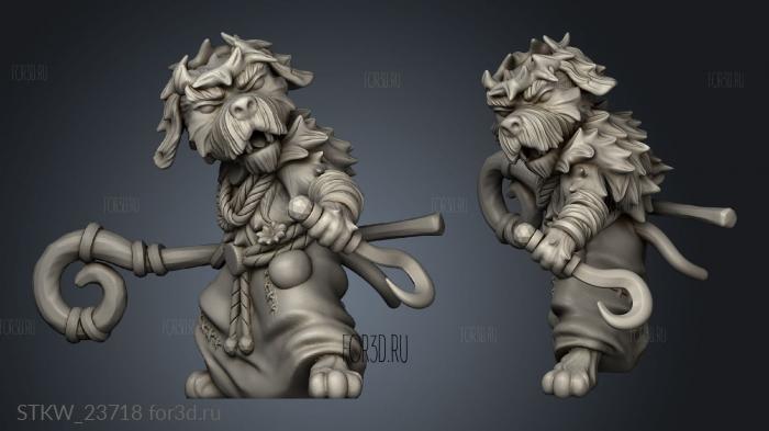 Wild Dog Folk Tribe Druid stl model for CNC