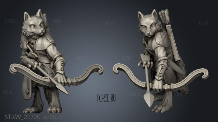 Wild Fox Folk Tribe Archer stl model for CNC