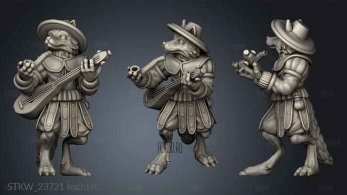 Wild Fox Folk Tribe Bard stl model for CNC