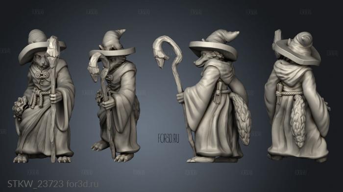 Wild Fox Folk Tribe Wizard stl model for CNC