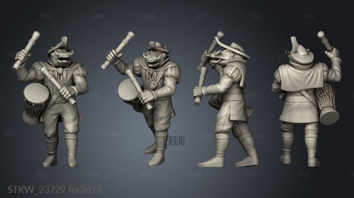 Wild Warthog Folk Tribe Bard stl model for CNC