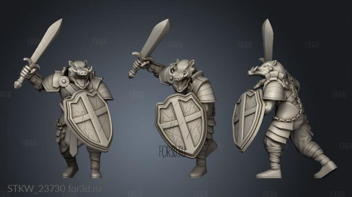 Wild Warthog Folk Tribe Knight 3d stl модель для ЧПУ