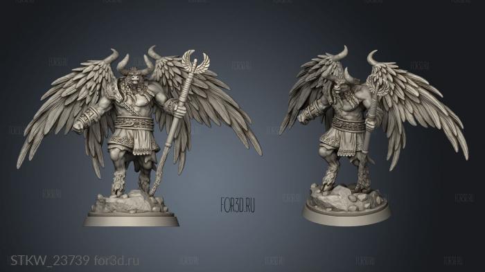 Winged Bull Men Bullmen stl model for CNC