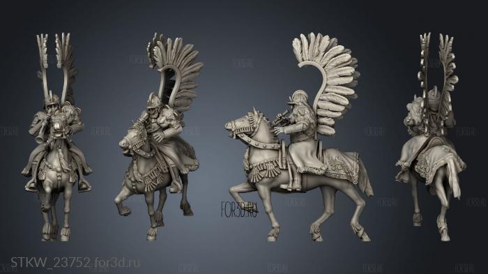 WINGED HUSSAR MUSICIAN HORSE stl model for CNC