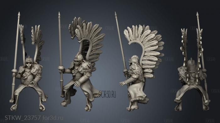 Winged HUSSAR BANNERMAN SPEAR stl model for CNC