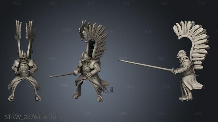 Winged HUSSAR SPEAR stl model for CNC