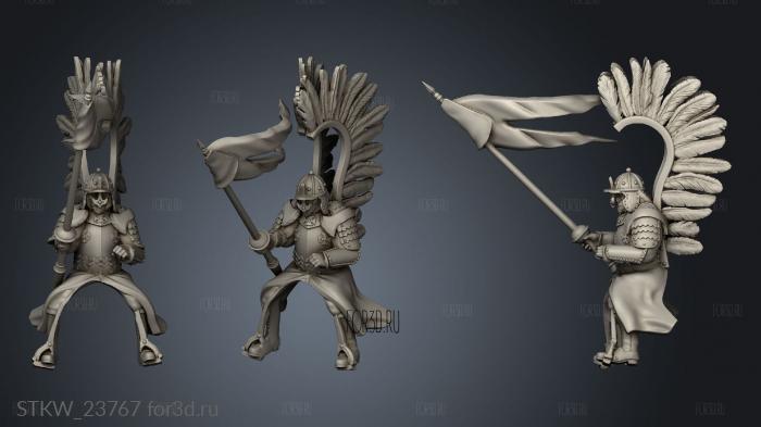 Winged HUSSAR SPEAR stl model for CNC